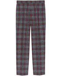 Gucci - Check-pattern Wool Tapered Trousers - Lyst