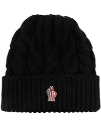 3 MONCLER GRENOBLE - Logo-patch Cable-knit Beanie - Lyst