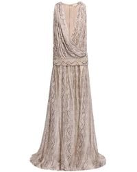 Elie Saab - Python-Print Silk Maxi Dress - Lyst