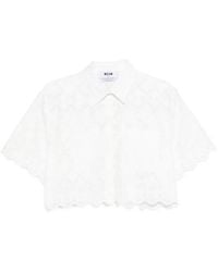MSGM - Camicia Con Orlo A Smerlo - Lyst