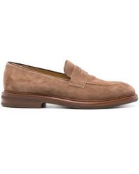 Brunello Cucinelli - Suede Penny Loafers - Lyst
