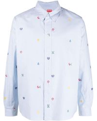 KENZO - Camicia a righe Pixel - Lyst