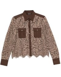 Pennyblack - Lace-Overlay Panelled Shirt - Lyst