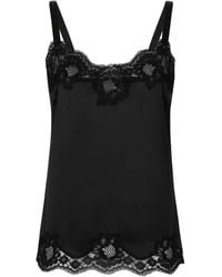 Dolce & Gabbana - Top Lencero Negro Top - Lyst