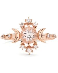 SOFIA ZAKIA - 14Kt Wandering Star Morganite And Diamond Ring - Lyst
