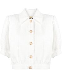 L'Agence - Veste Crop En Tweed À Col Plat - Lyst