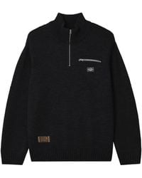 Izzue - Half-Zip Logo-Patch Sweater - Lyst