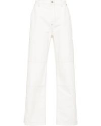 MM6 by Maison Martin Margiela - Embroidered-Logo Straight-Leg Trousers - Lyst