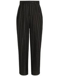 Dolce & Gabbana - Virgin Wool Pinstripe Trousers - Lyst