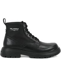 KARL LAGERFELD - Lace-Up Platform Boots - Lyst