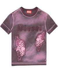 DIESEL - T-shirt Met Vervaagd Effect - Lyst