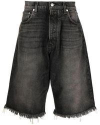 Rhude - Ausgeblichene Jeans-Shorts mit Logo-Schild - Lyst