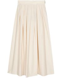 Moorer - Ryanne-Wfc Geplooide Midi-Rok - Lyst