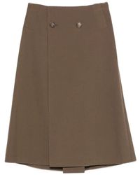 MM6 by Maison Margiela - Double-Breasted Wrap-Style Midi Skirt - Lyst