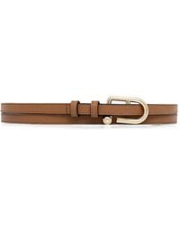 Furla - Logo-Buckle Leather Belt - Lyst