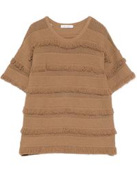Max Mara - Fringe-Details T-Shirt - Lyst
