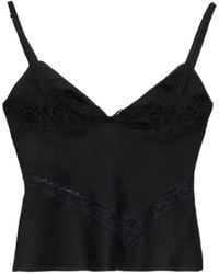 MSGM - Lace V-Neck Tank Top - Lyst