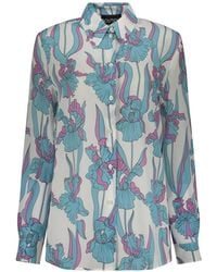 Moschino - Floral-Print Silk Shirt - Lyst
