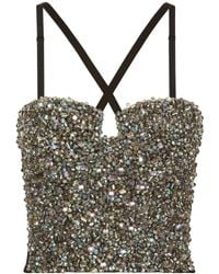 Dolce & Gabbana - Kim Dolce&Gabbana Rhinestone-Embellished Corset Top - Lyst