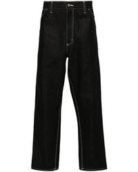 Carhartt - Katoenen Straight Jeans Met Logopatch - Lyst