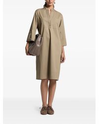 Peserico - V-Neck Midi Dress - Lyst