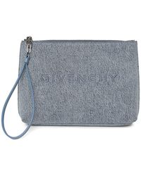 Givenchy - Travel Pouch Denim Clutch Bag - Lyst