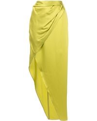Michelle Mason - Wrap-effect Silk Charmeuse Skirt - Lyst