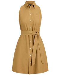 Polo Ralph Lauren - Belted Sleeveless Mini Dress - Lyst