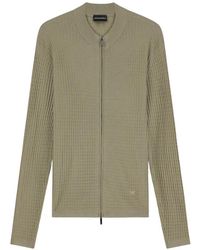 Emporio Armani - Virgin Wool Cardigan With A Regular Fit - Lyst