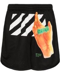 Off-White c/o Virgil Abloh - Hand Logo Track Shorts - Lyst
