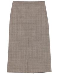 Twinset - Check-Pattern Midi Pencil Skirt - Lyst