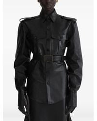 Mugler - Chemise Militaire En Cuir - Lyst