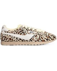Autry - Windspin Low Leopard-Print Leather Sneakers - Lyst