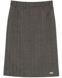 BONBOM - Herringbone-Pattern Skirt - Lyst