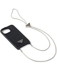 Prada - Triangle-logo Iphone 14 Pro Max Case - Lyst