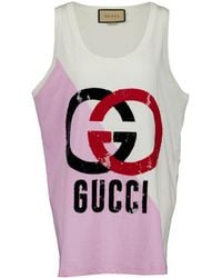 Gucci - Camiseta de tirantes con intarsia - Lyst