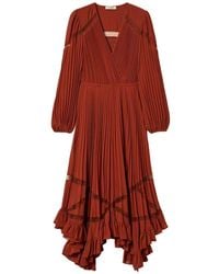 Twinset - Long Pleated Georgette Dress - Lyst