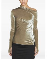 Helmut Lang - Draped Velvet Top - Lyst