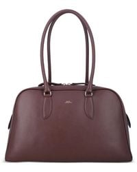 A.P.C. - Paloma Logo-Print Leather Tote Bag - Lyst
