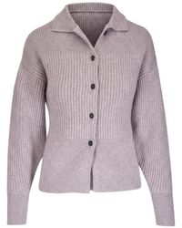 LeKasha - Kalaru Ribbed-Knit Button-Down Cardigan - Lyst