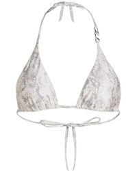 KARL LAGERFELD - Haut De Bikini Triangle À Imprimé Serpent - Lyst