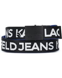 KARL LAGERFELD - Reversible Intarsia-Logo Belt - Lyst
