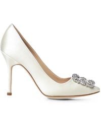 Manolo Blahnik - Hangisi Crystal-Buckle Pumps - Lyst