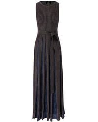 Missoni - Metallic Maxi-Jurk Met Ceintuur - Lyst