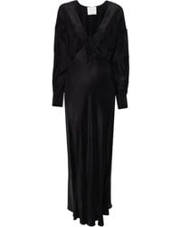 Forte Forte - V-Neck Silk Maxi Dress - Lyst