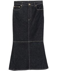 Moschino - Denim Panelled Flared Skirt - Lyst
