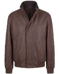 Lardini - Textured-Finish Leather Jacket - Lyst