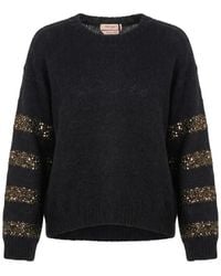 Twinset - Pull Brodé De Sequins À Détails Rayés - Lyst