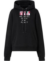 Burberry - Flag Appliqué and Print Cotton Oversized Hoodie - Lyst