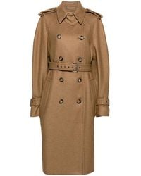 Sportmax - Double-Breasted Twill Trench Coat - Lyst